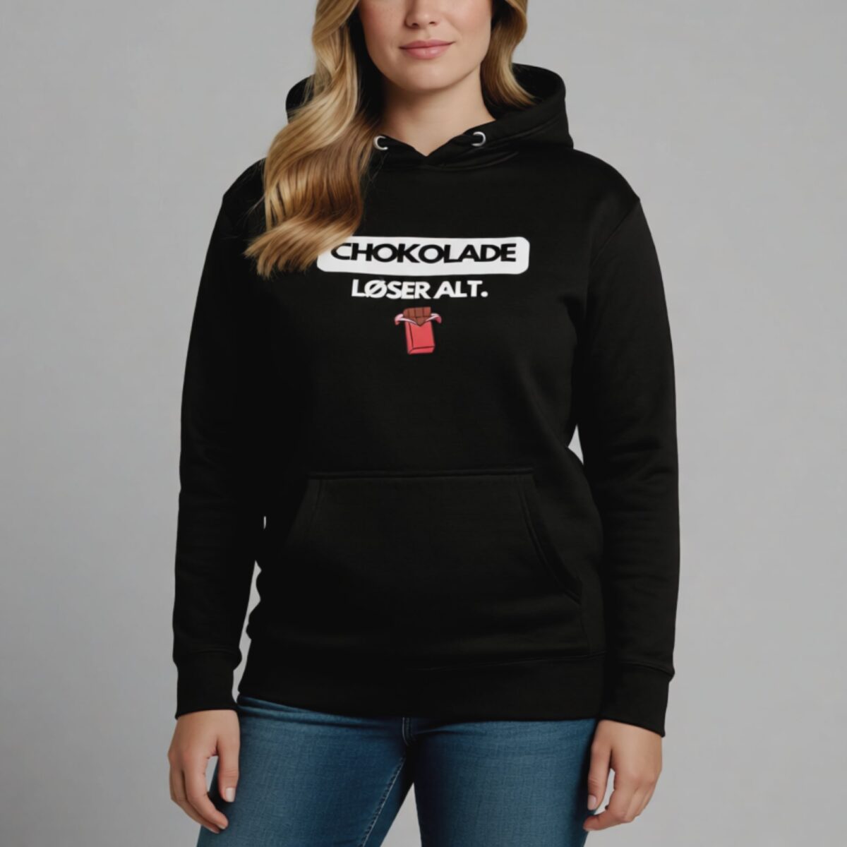 Alternative view of Chokolade Hoodie – Humor Unisex Hoodie | Gave til Chokoladeelskere
