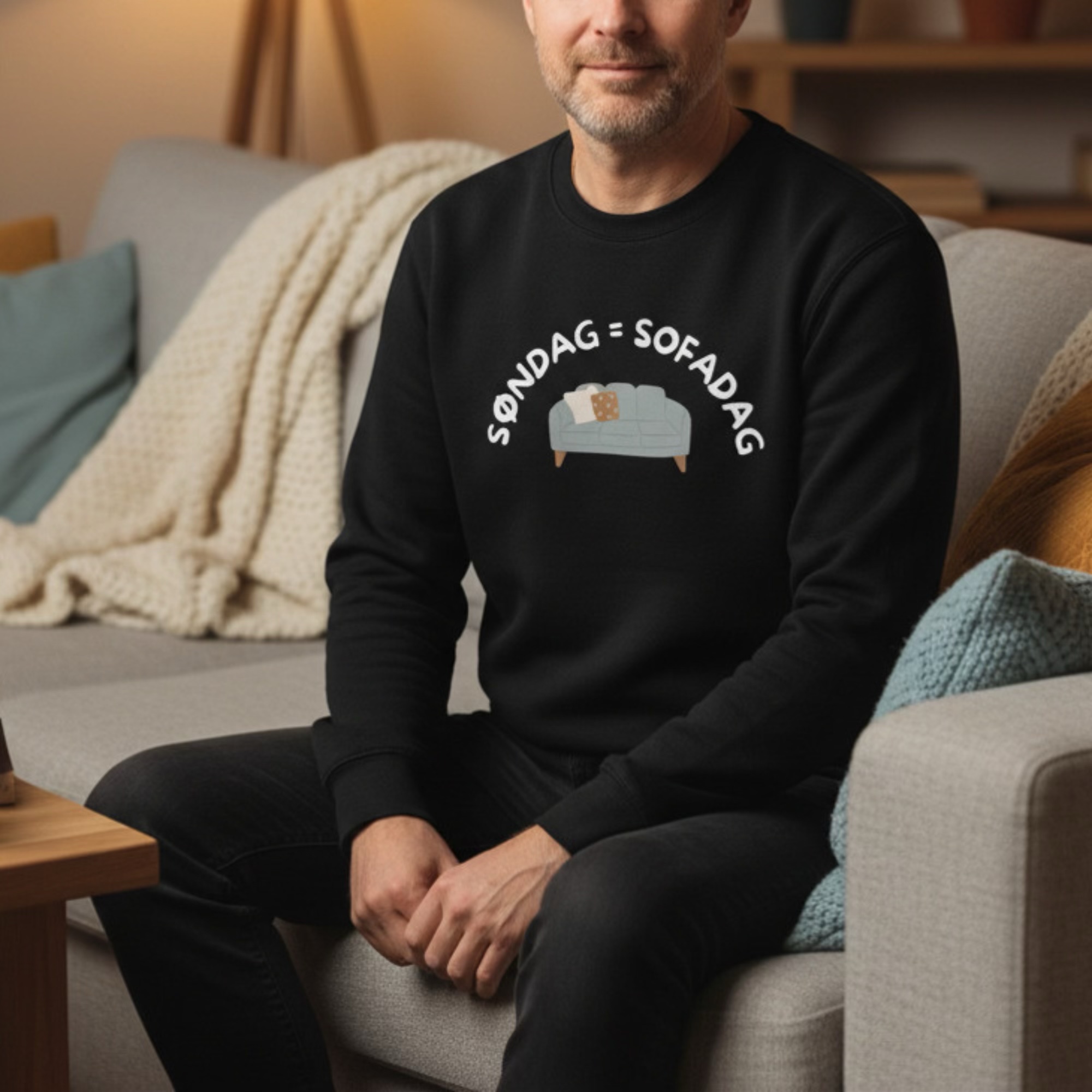 Søndag = Sofadag Sweatshirt – Hyggeligt Unisex - Billede 3