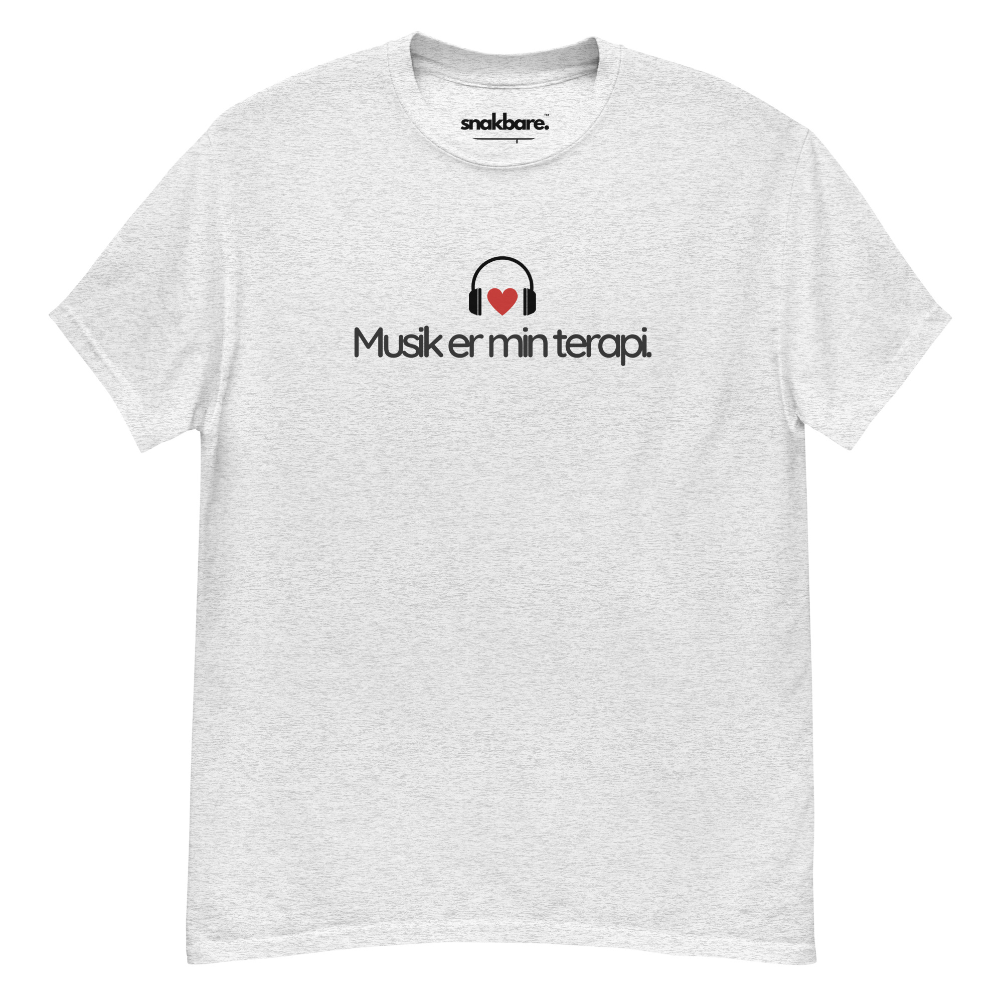 Musik er min terapi – Unisex T-shirt til musikelskere med hjerte-design - Billede 4