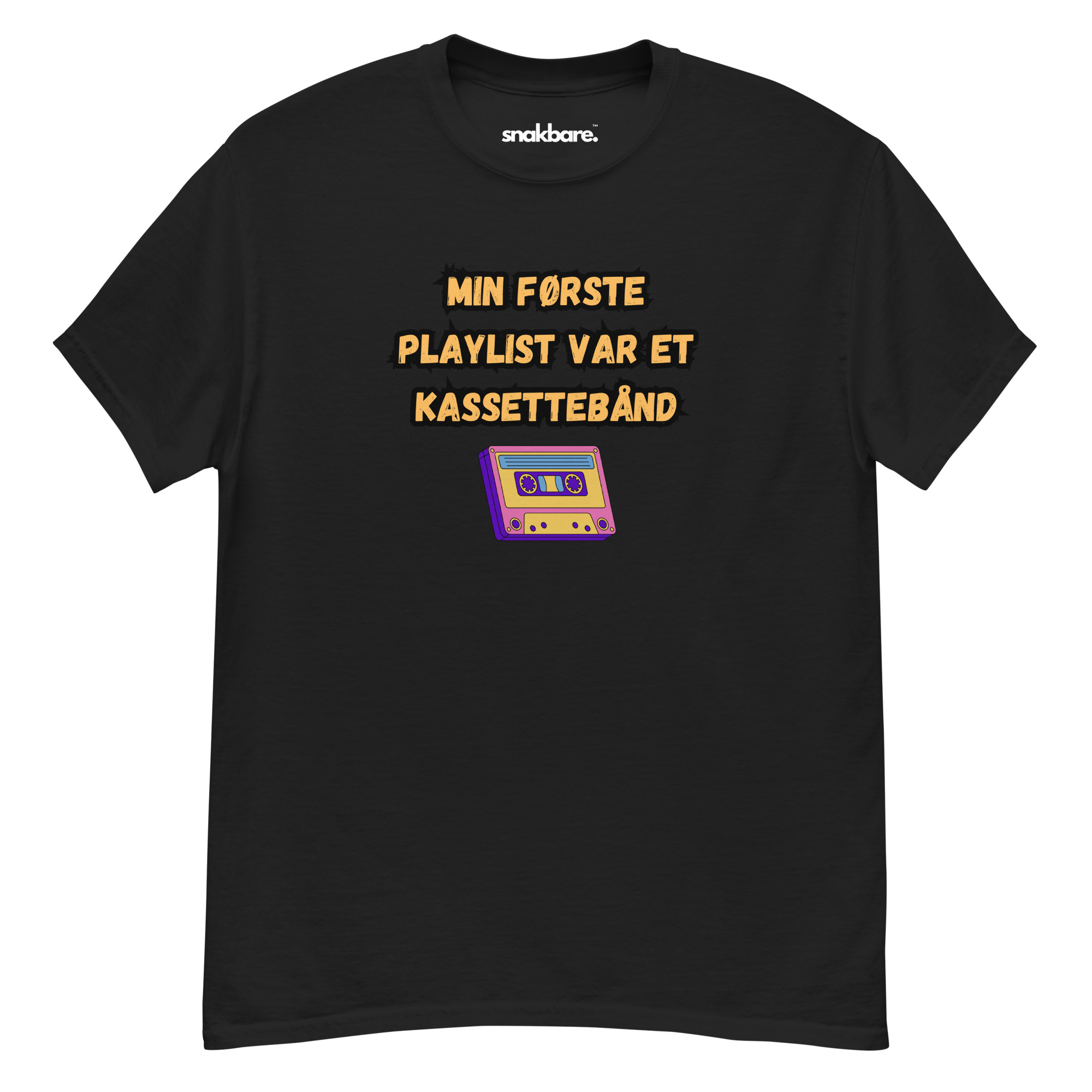 Min første playlist var et kassettebånd – Classic T-shirt med kassette-print
