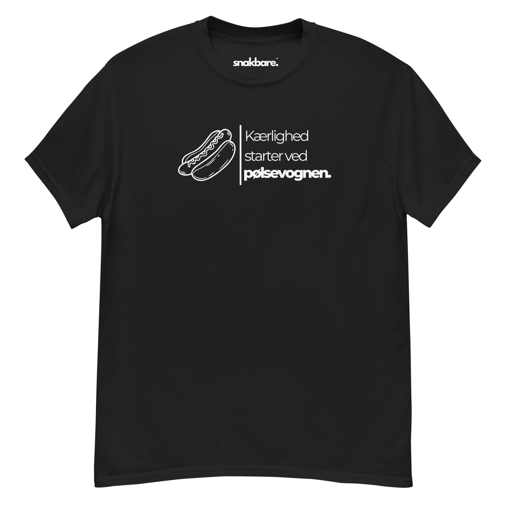 Kærlighed starter ved pølsevognen – Classic T-shirt med humor