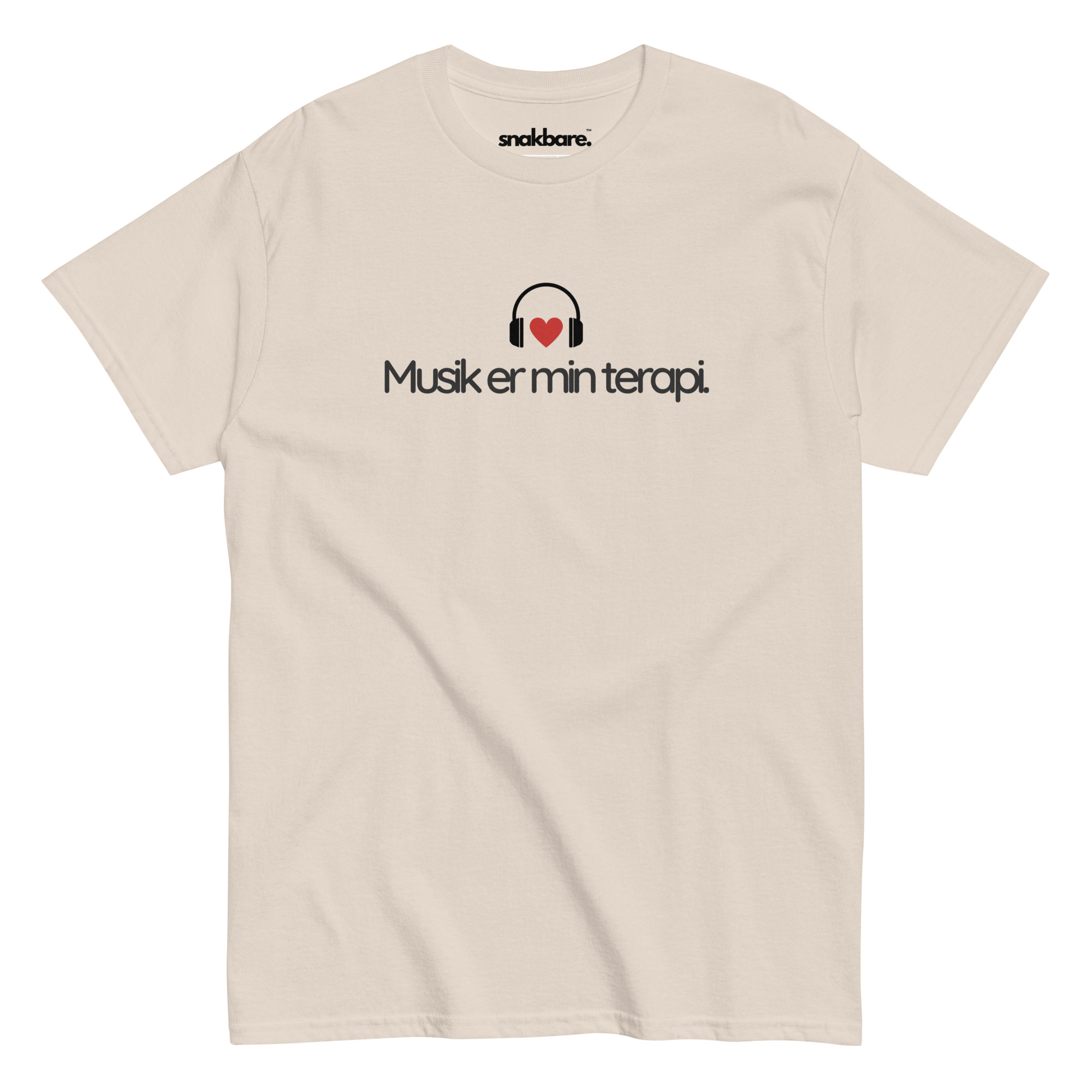 Musik er min terapi – Unisex T-shirt til musikelskere med hjerte-design