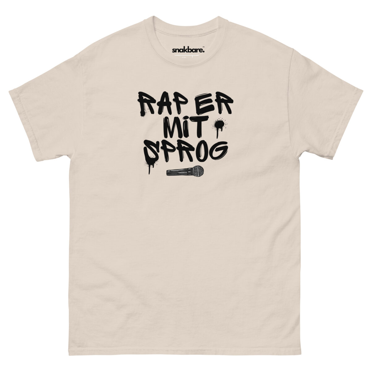Alternative view of Rap er mit sprog – Unisex T-shirt med mikrofon-print
