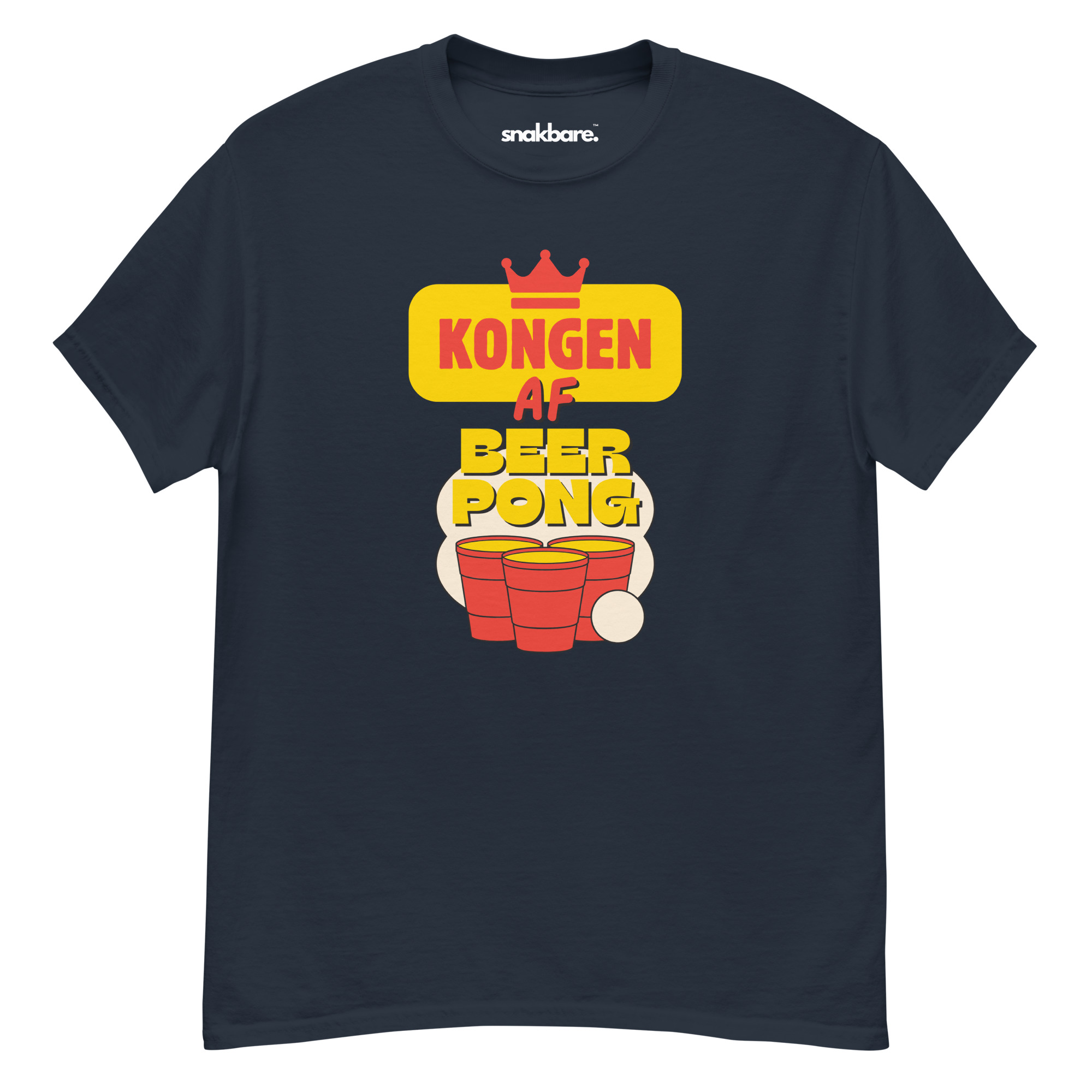 Kongen af Beerpong – Unisex T-shirt til fest og sjov - Billede 3