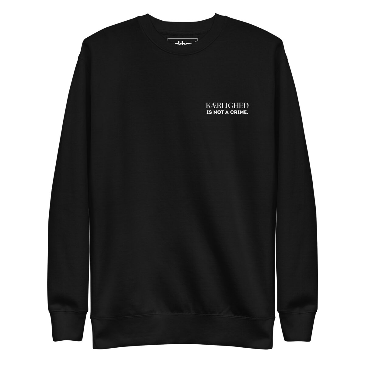 Alternative view of Kærlighed is not a crime Sweatshirt – Hyggeligt Unisex Design