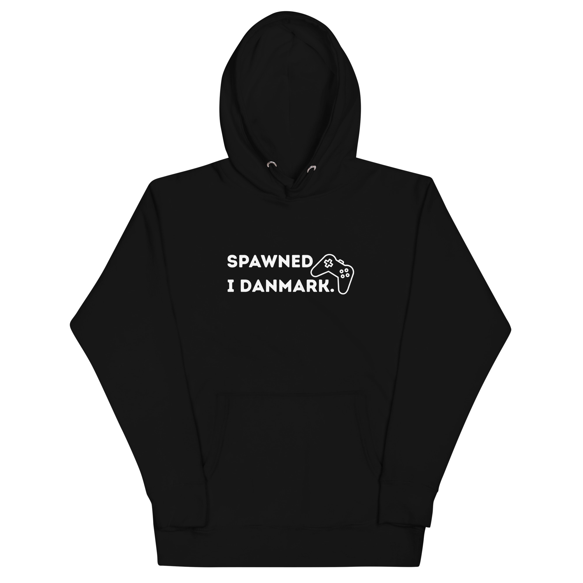 Spawned i Danmark Hoodie – Blød unisex hoodie til gamere