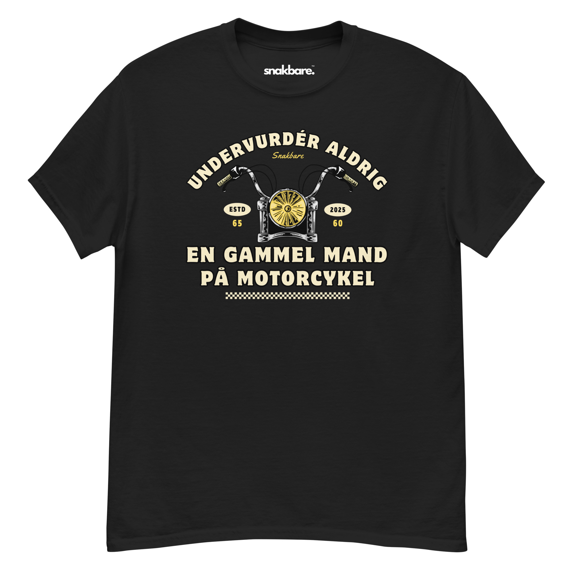 Undervurdér aldrig en gammel mand på motorcykel – T-shirt