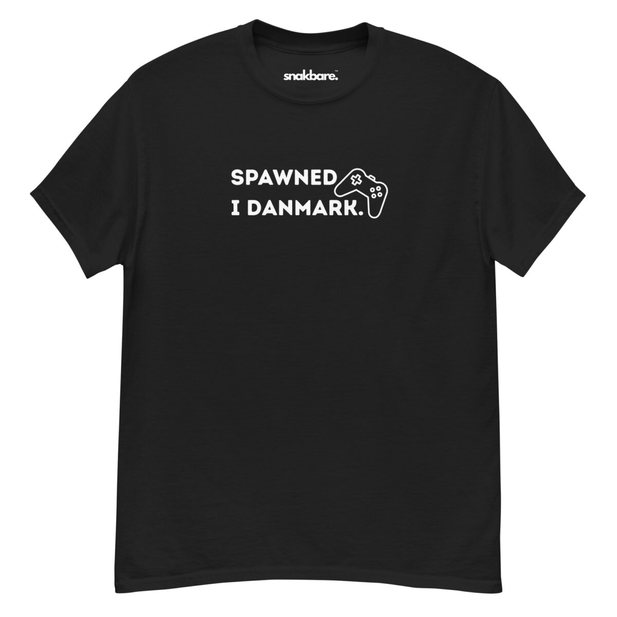 Spawned i Danmark – Unisex gaming T-shirt med controller
