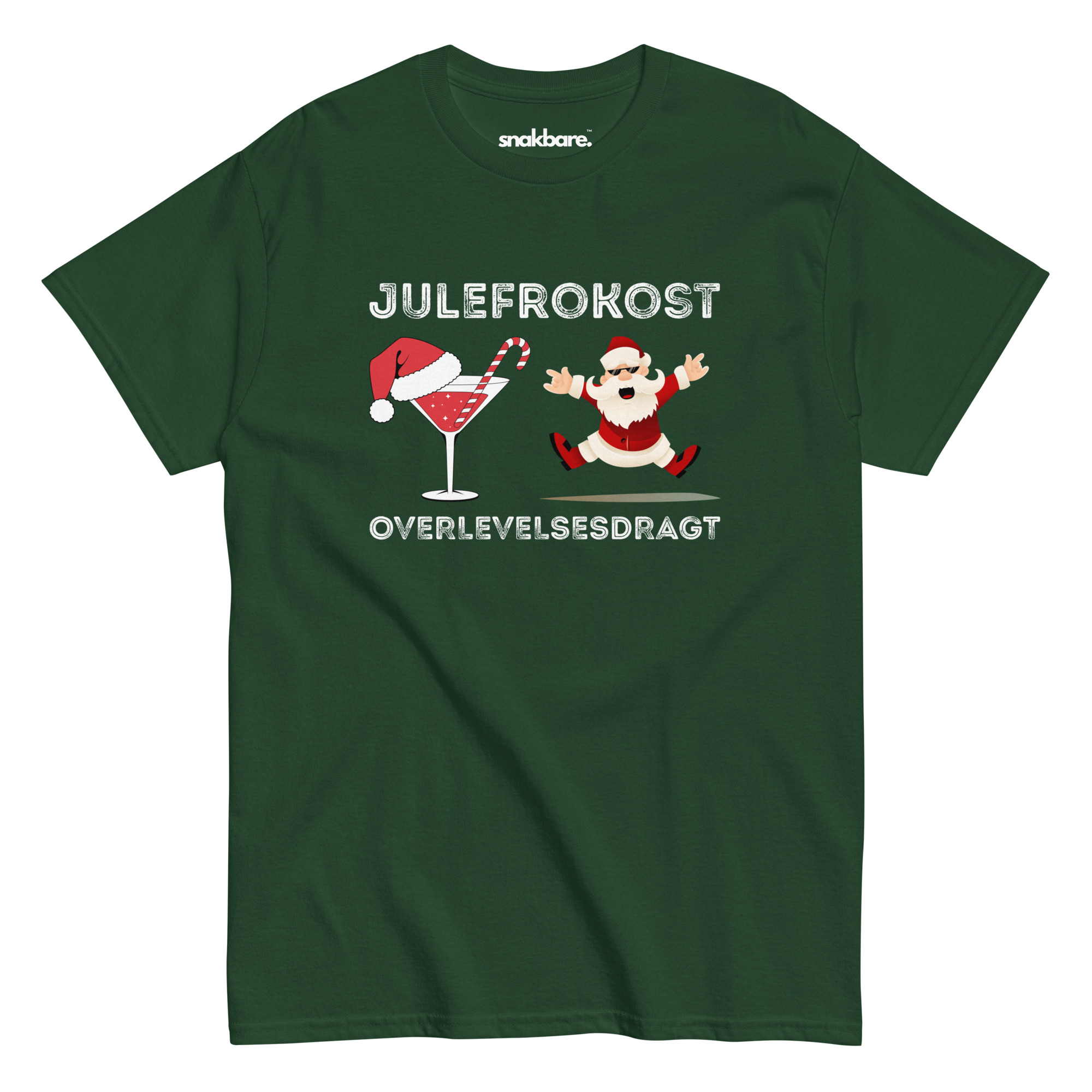 Julefrokost Overlevelsesdragt – Unisex T-shirt med sjove julegrafikker