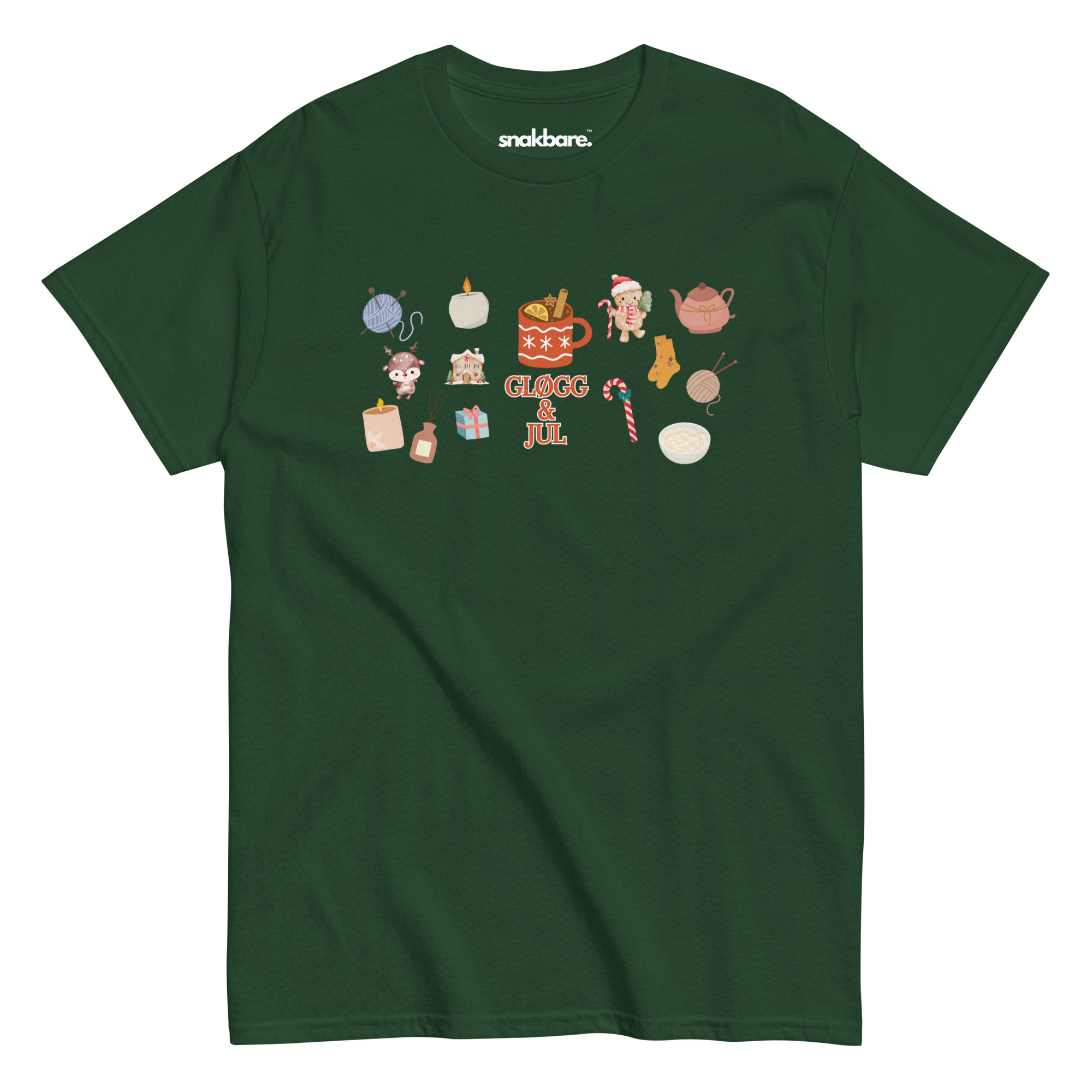 Gløgg og jul – Unisex T-shirt med hyggelige julegrafikker - Billede 2