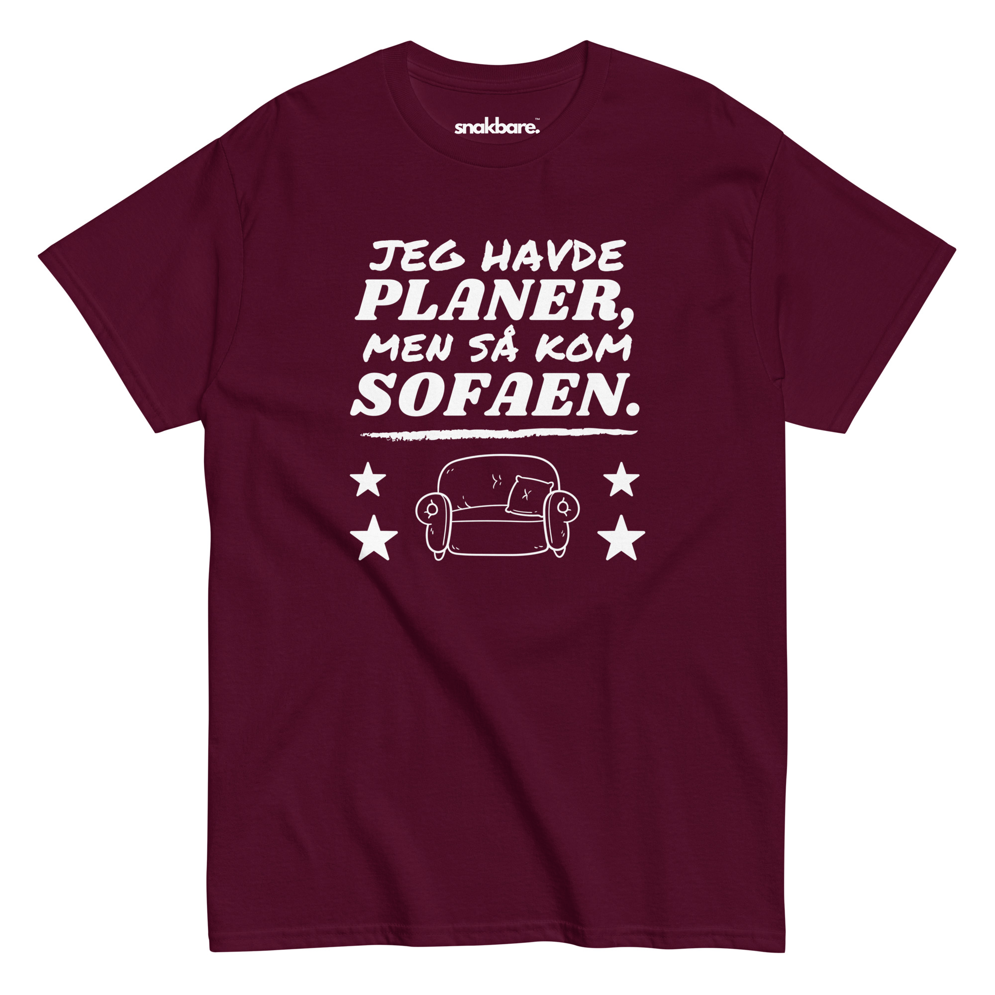 Jeg havde planer, men så kom sofaen – Unisex T-shirt med humoristisk statement - Billede 6