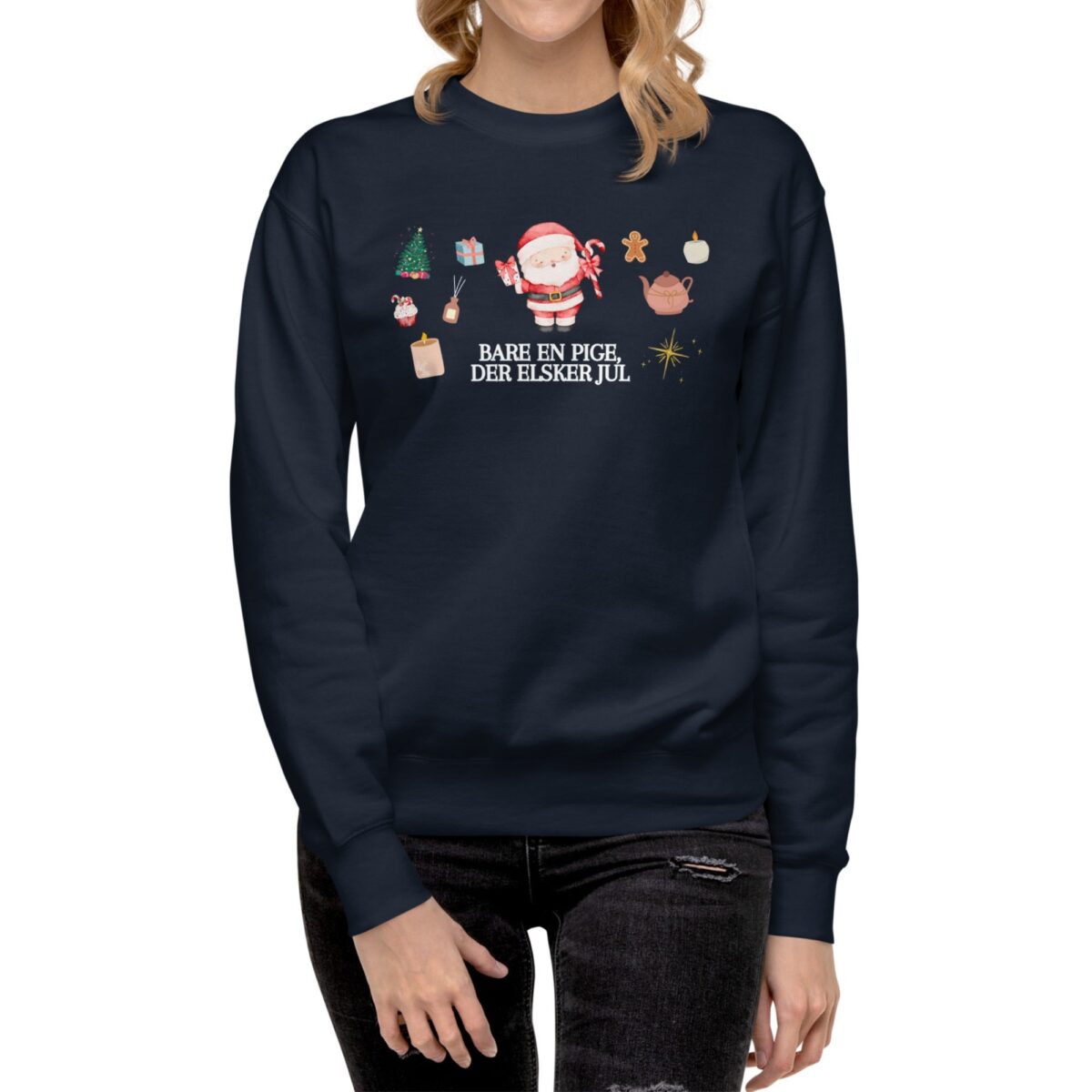 Alternative view of Bare en pige, der elsker jul Sweatshirt – Hyggeligt Julemotiv | Perfekt Gave