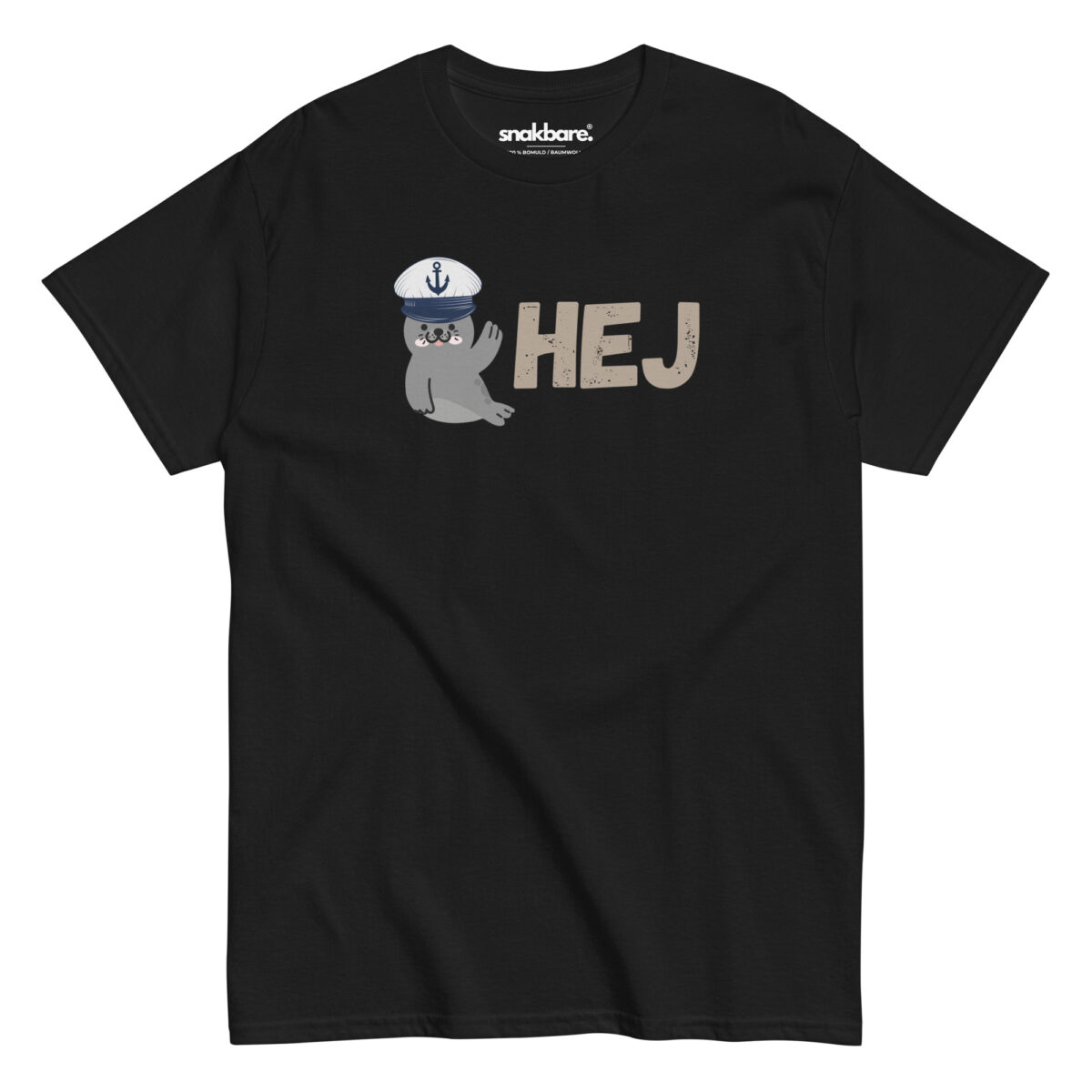 HEJ T-shirt – Dansk hilsen med sød vinkende sæl