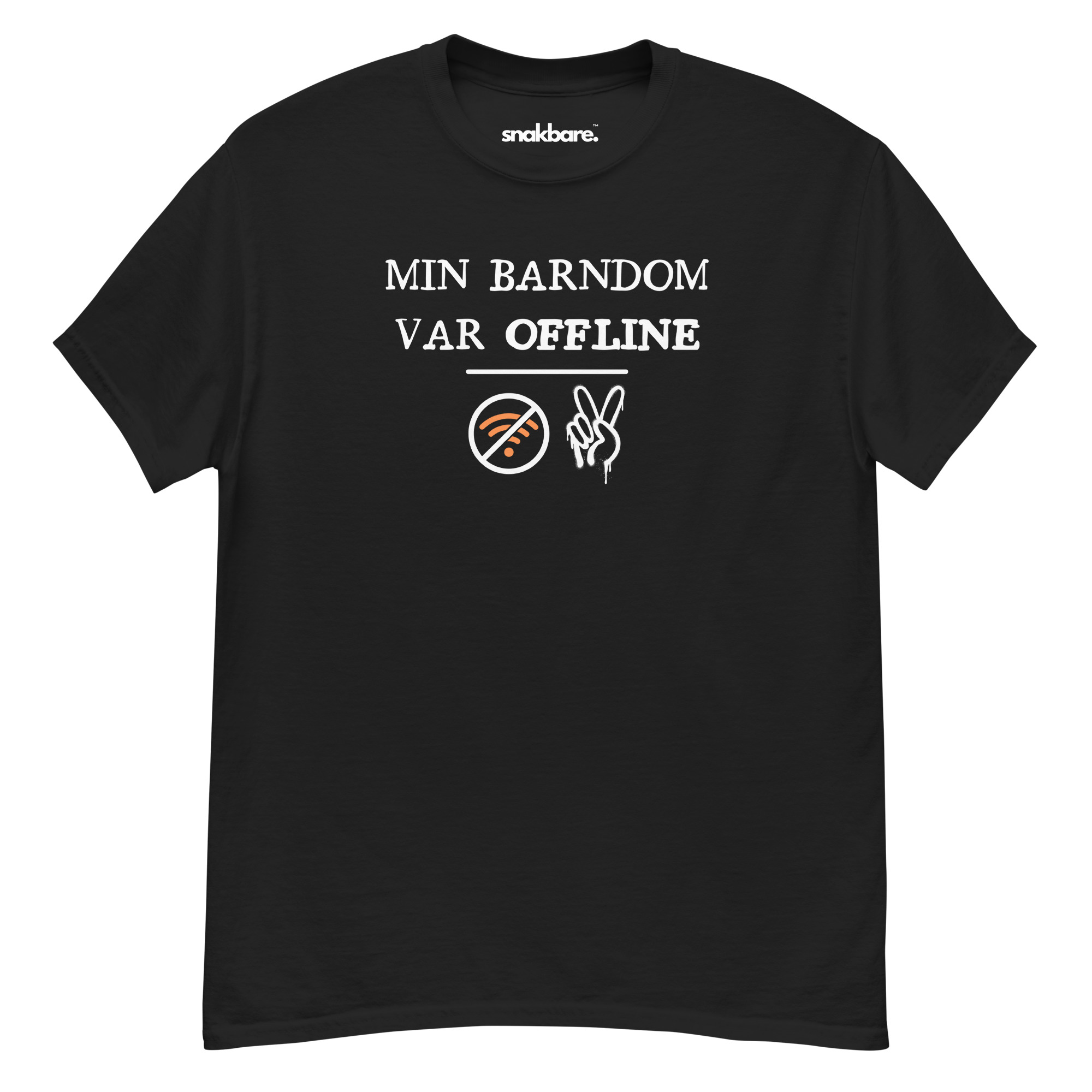 Min barndom var offline. – Classic unisex T-shirt med retro-humor