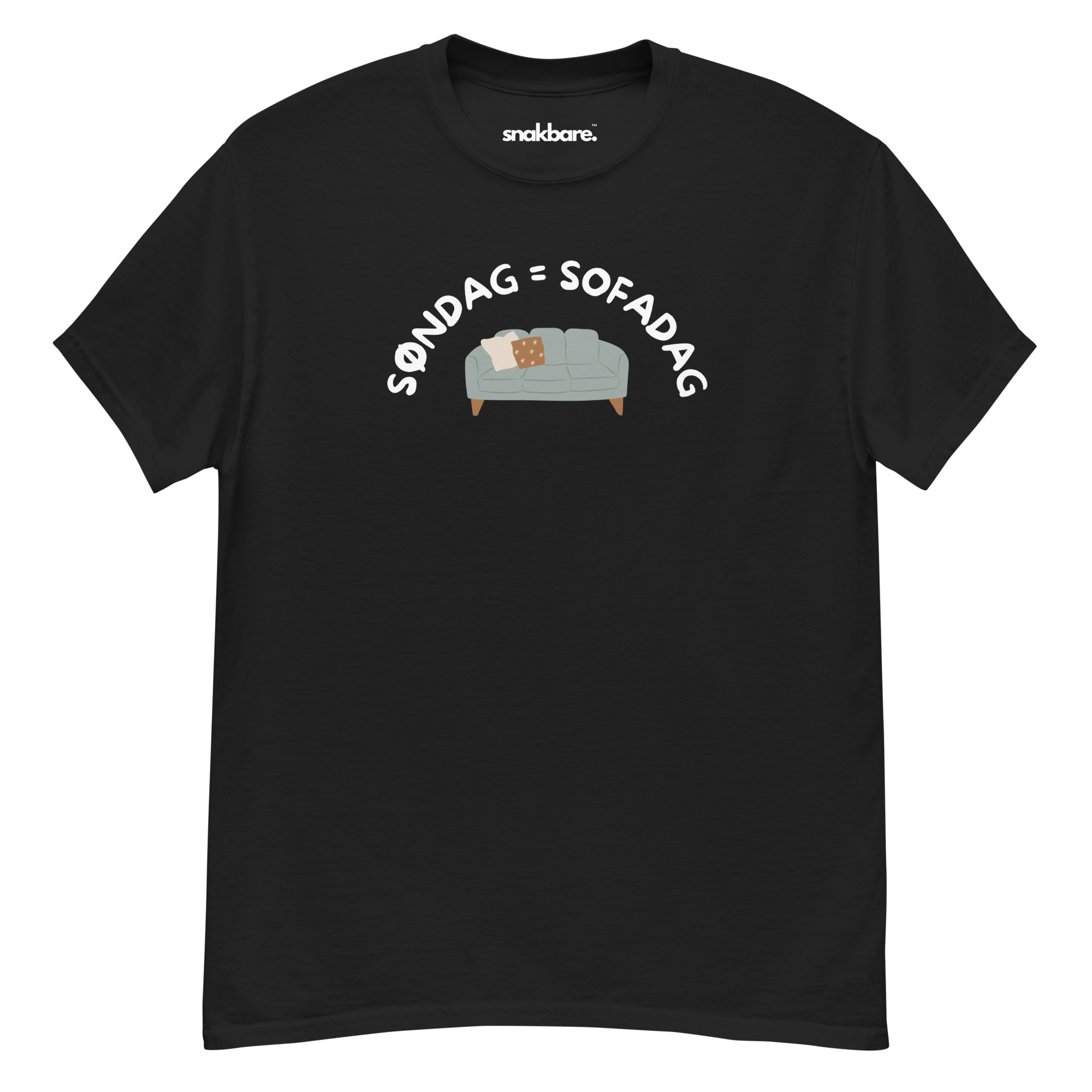 Søndag = Sofadag – Classic T-shirt med sofa-print - Billede 5