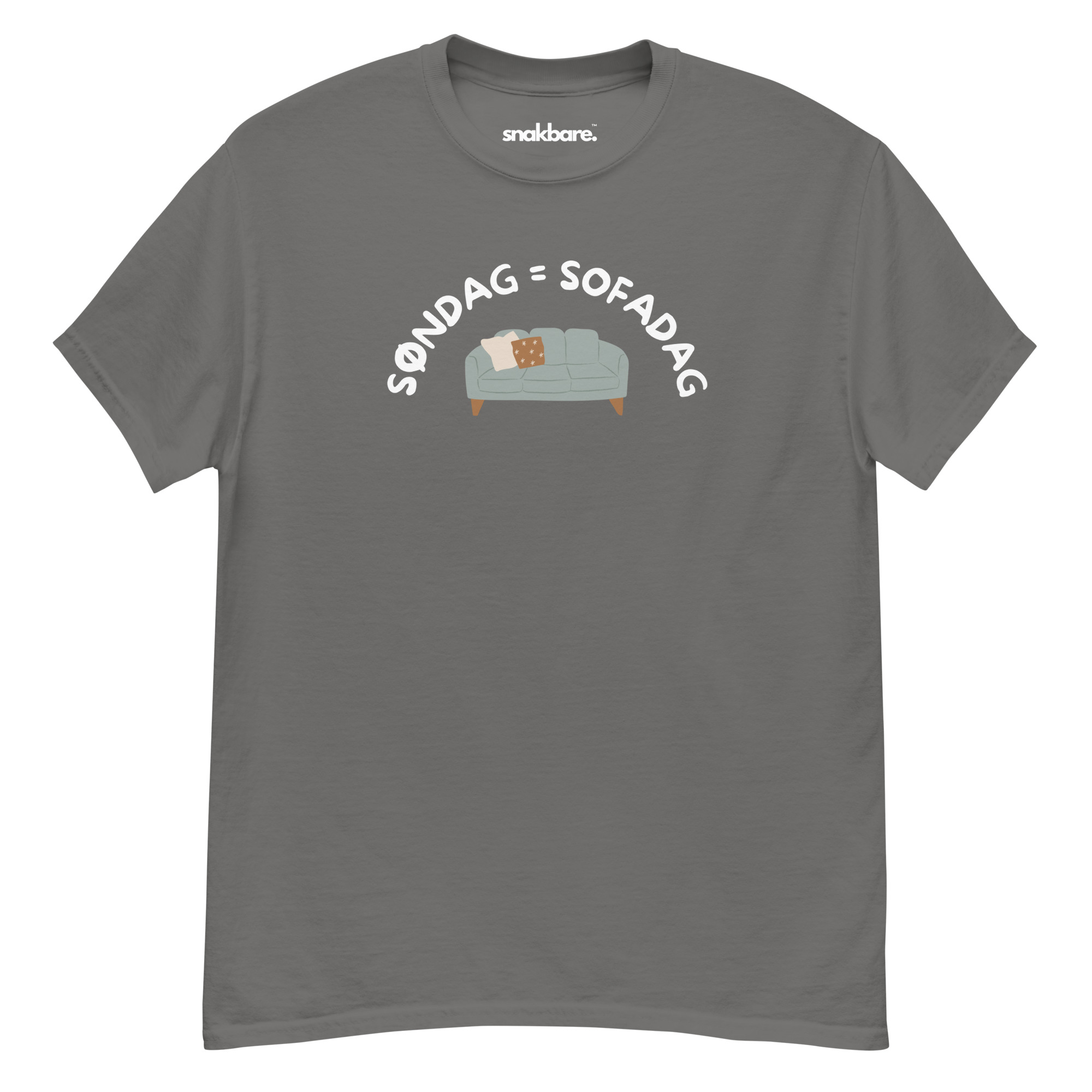 Søndag = Sofadag – Classic T-shirt med sofa-print - Billede 6