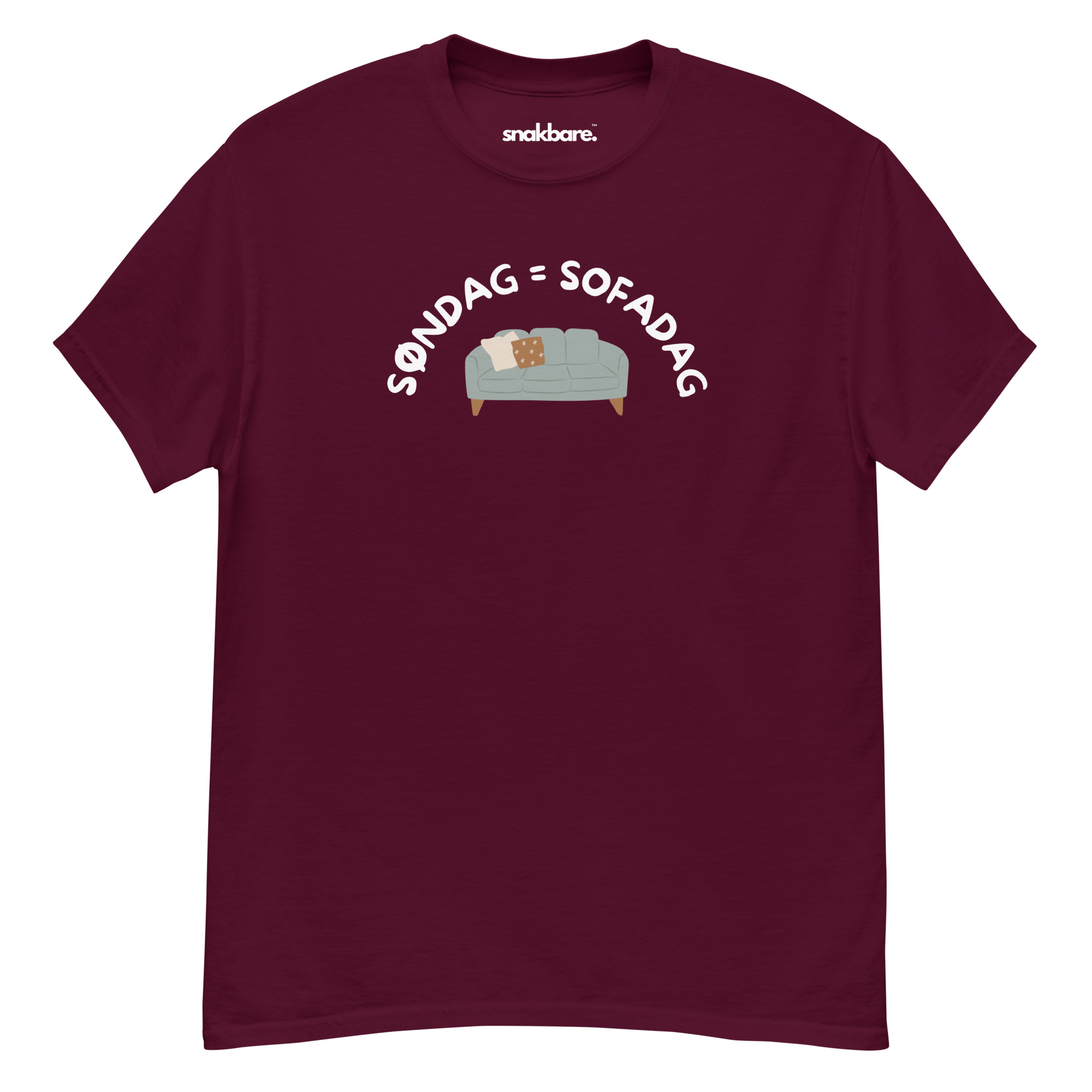 Søndag = Sofadag – Classic T-shirt med sofa-print - Billede 4