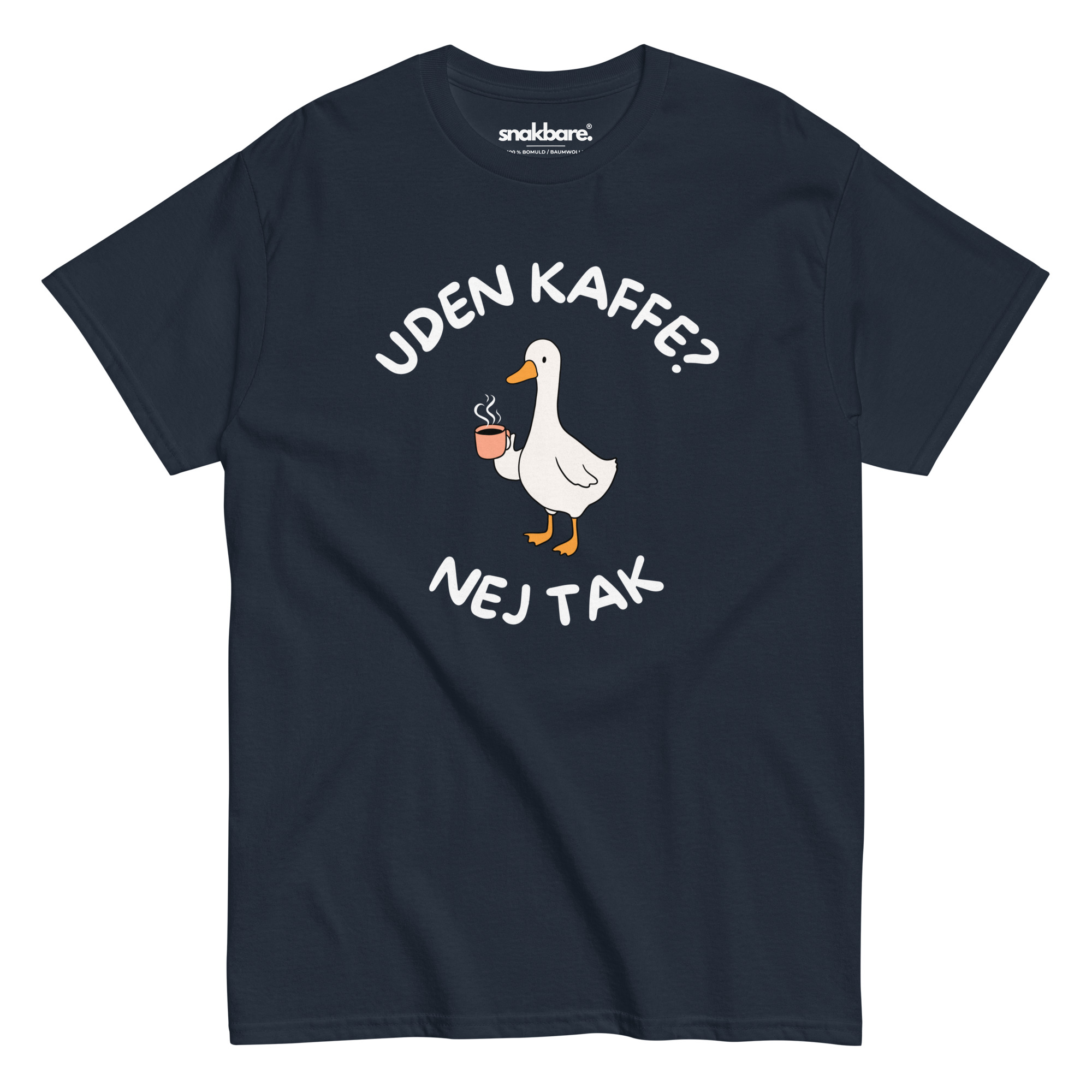 Uden kaffe? Nej tak – T-shirt med humor og kaffedrikkende gås - Billede 4