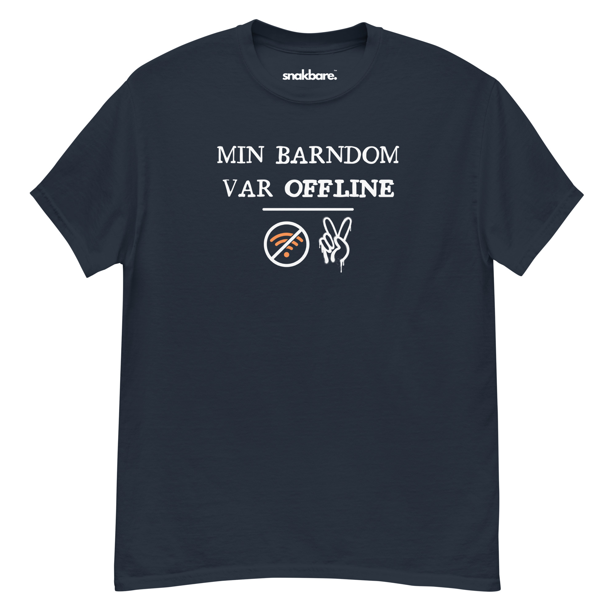 Min barndom var offline. – Classic unisex T-shirt med retro-humor - Billede 5