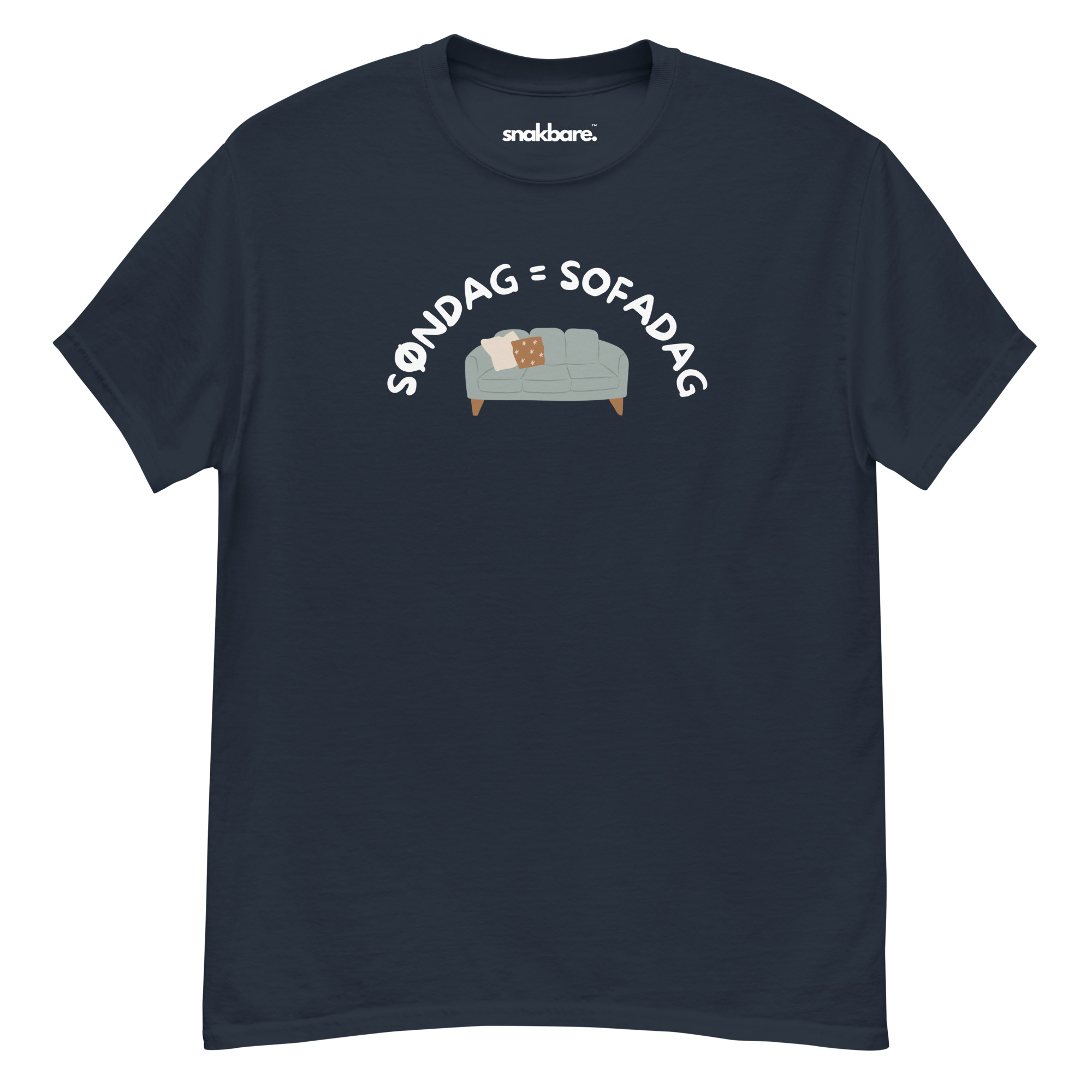 Søndag = Sofadag – Classic T-shirt med sofa-print
