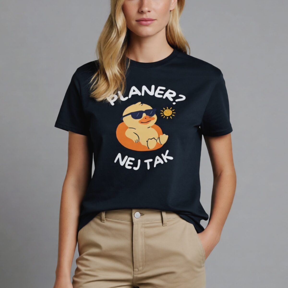 Alternative view of Planer? Nej tak – Sjov unisex T-shirt til afslappede planer