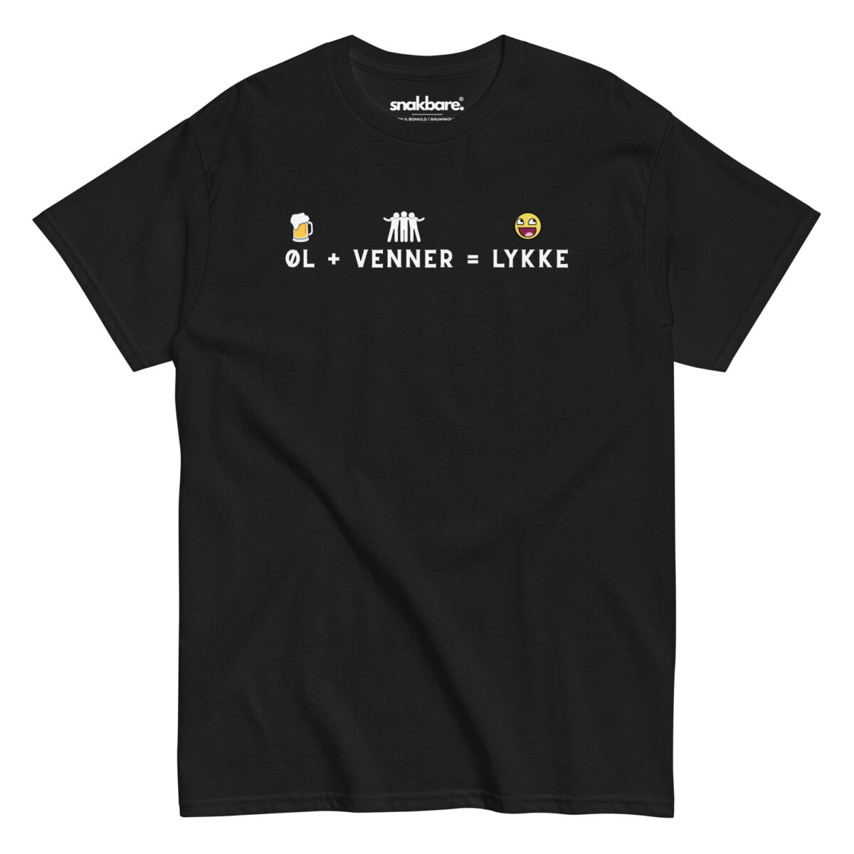 Øl + venner = lykke – Classic unisex T-shirt med sjove illustrationer