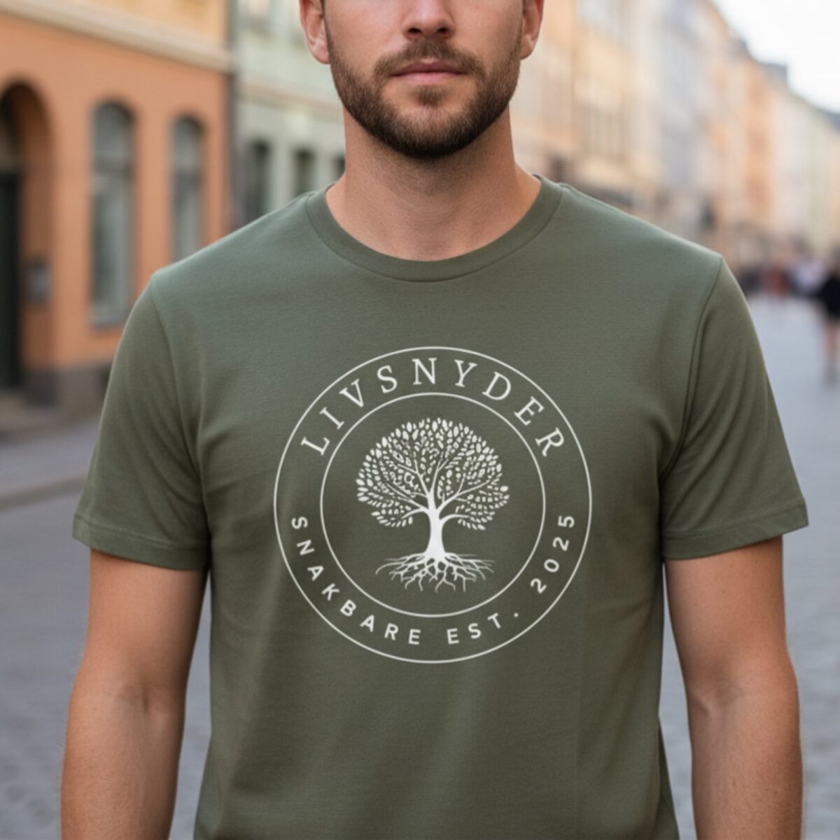 Alternative view of Livsnyder T-shirt – Økologisk unisex t-shirt med træillustration