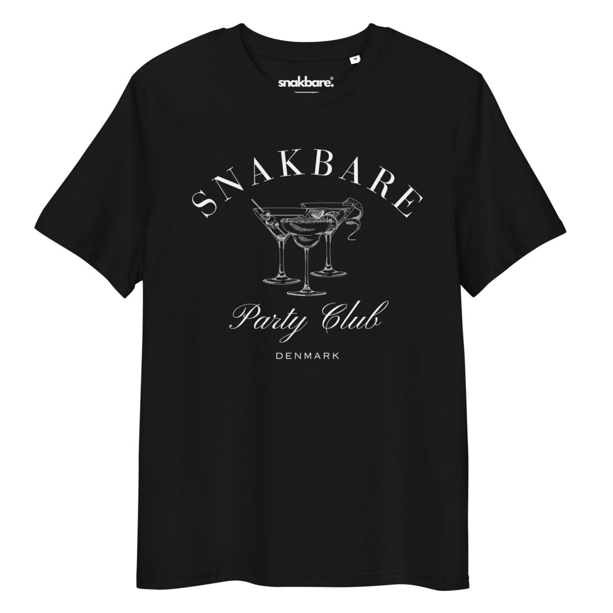 Snakbare Party Club – Økologisk Unisex T-shirt med Frontprint