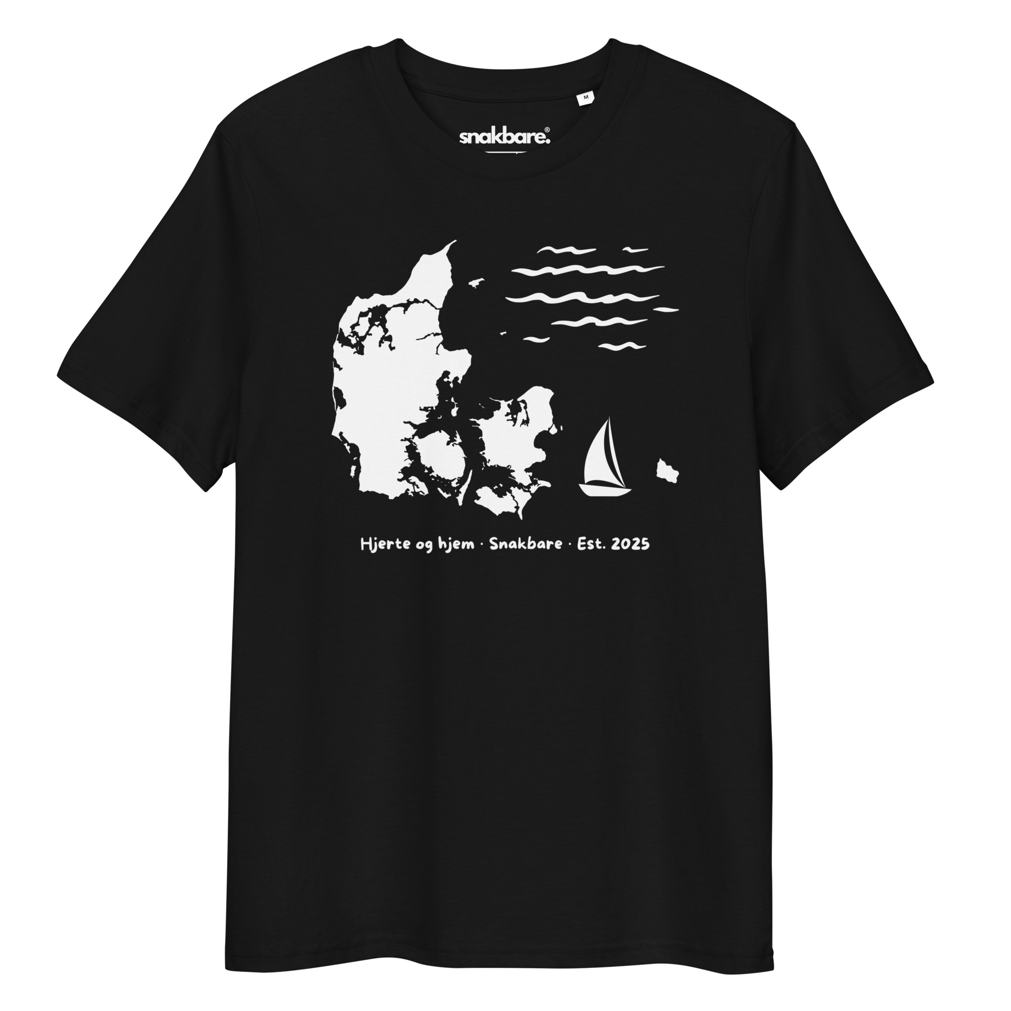 Hjerte og hjem T-shirt – Økologisk Unisex Tee med Danmark-kort - Billede 2