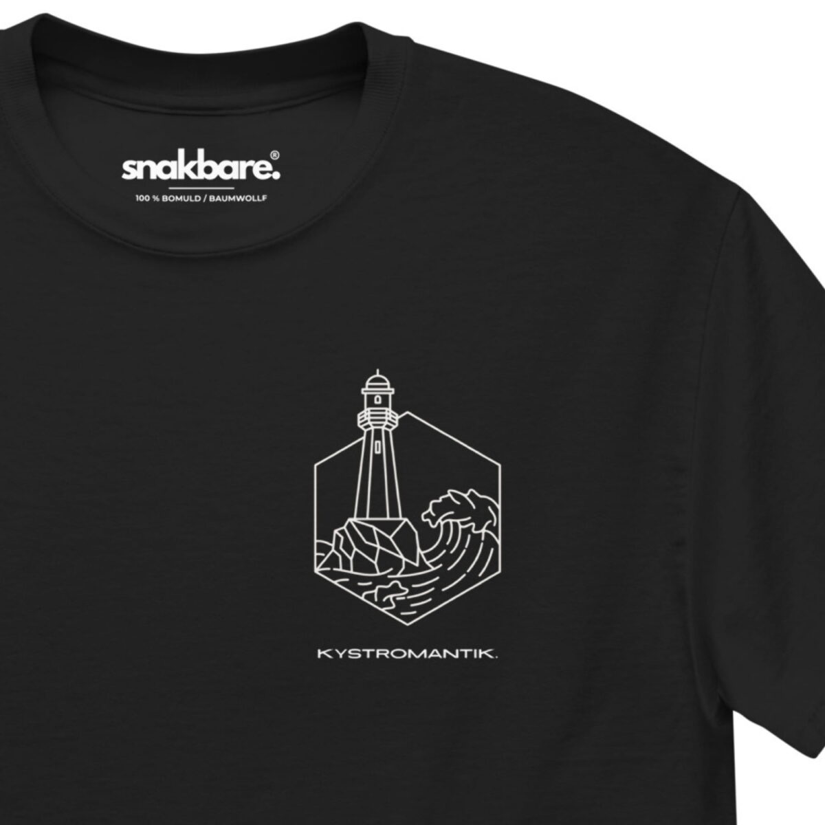 Alternative view of Kystromantik – Unisex T-shirt med fyrtårn illustration
