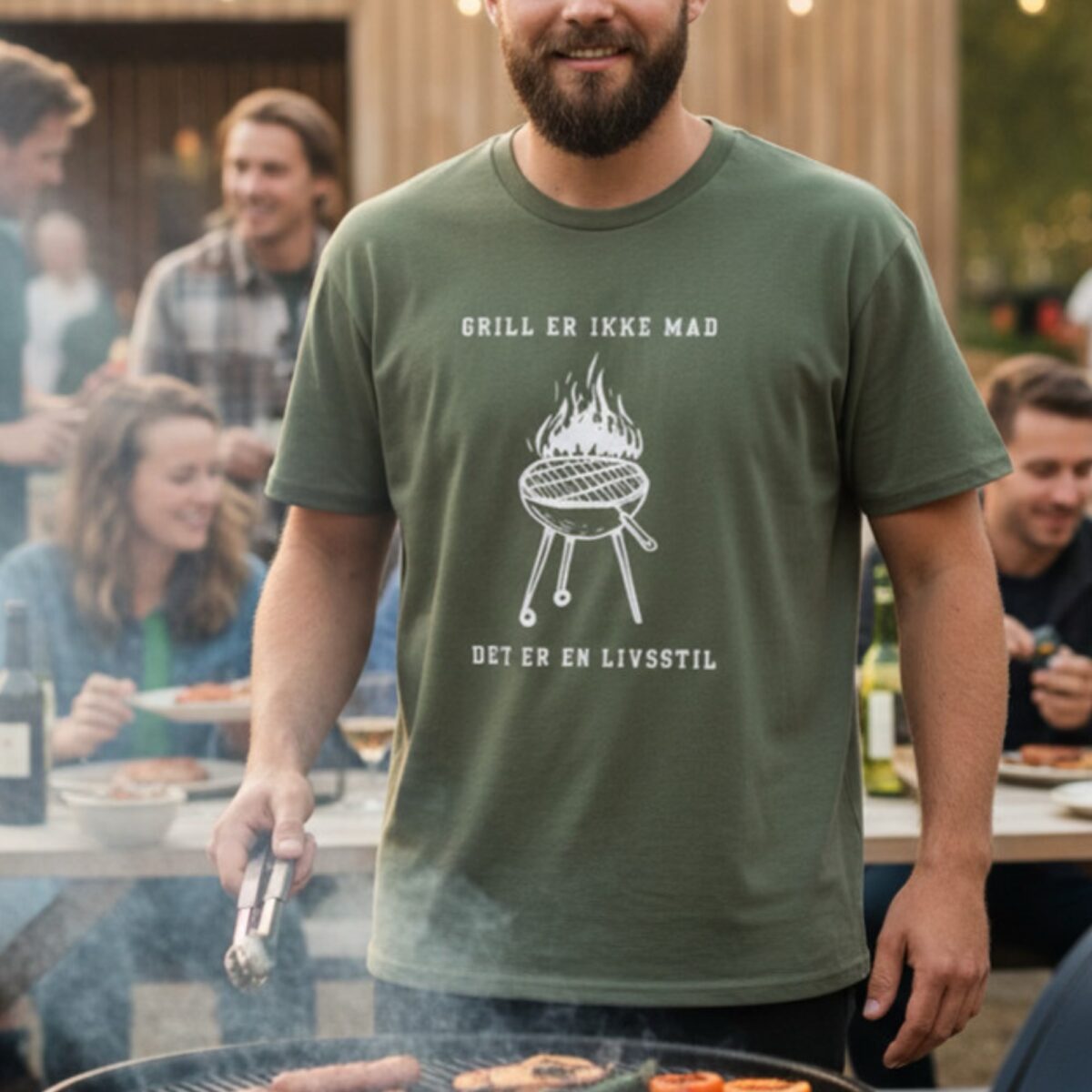 Alternative view of Grill er ikke mad – Det er en livsstil – Unisex T-shirt til grillfans